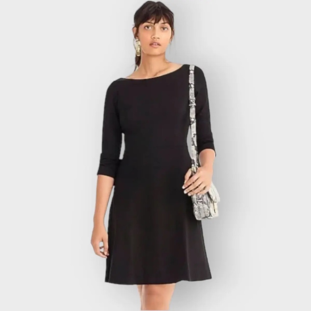 J Crew Fit & Flare Dress Ponte Knit A-Line Capsule Classic Stretch LBD Sz 4